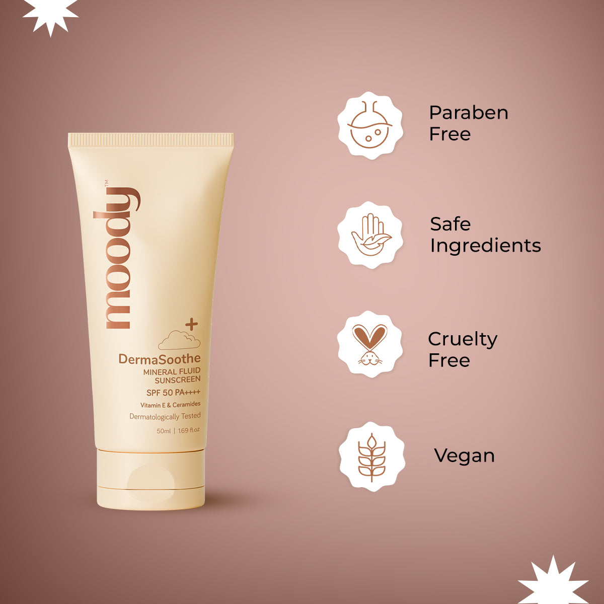DermaSoothe Sunscreen SPF 50 PA++++ Mineral with Ceramides & Rice