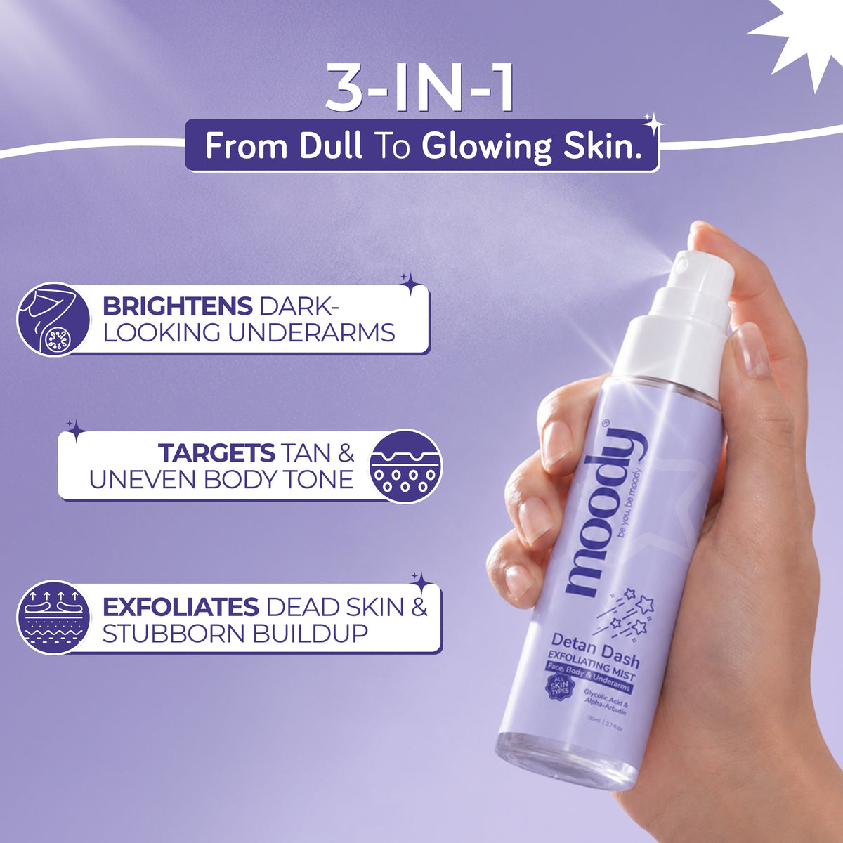 Detan Dash Face & Body Exfloliating Mist Male