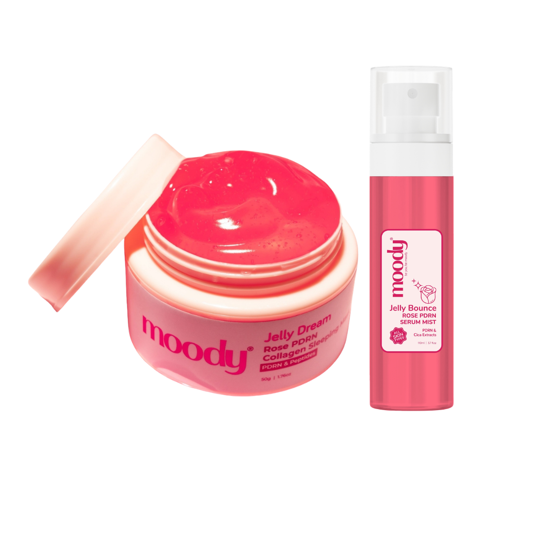 Moody Jelly Dream – Collagen Sleeping Mask + Moody Bouncy Skin Jelly Serum Mist Toner