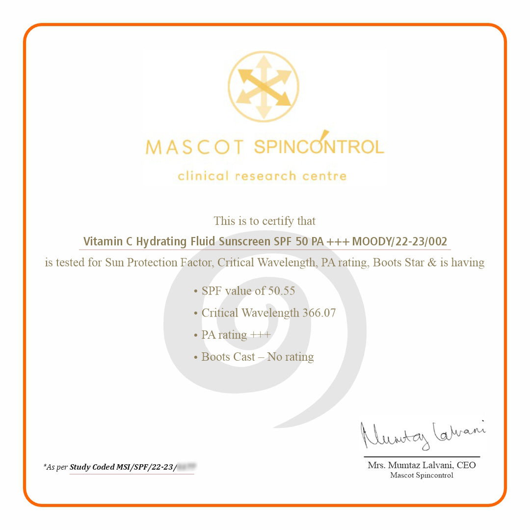 *Vitamin C Hydrating Fluid Sunscreen SPF 50 PA+++